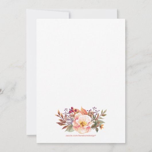 Invitation pour les 40 ans de mariage thème floral (Dos)