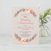 Invitation pour les 40 ans de mariage thème floral (Debout devant)