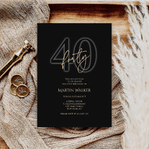 Invitation pour les 40 ans de Modern Black Gold