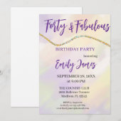 Invitation pour les 40 ans d'une femme (Devant / Derrière)