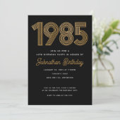 Invitation pour les 40 ans en faux or noir 1985 (Debout devant)