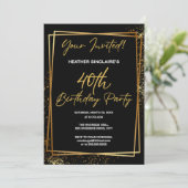 Invitation pour les 40 ans - Fête Or et Noir (Debout devant)