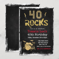 Invitation pour les 40 ans Rockstar Guitar 40 Rock
