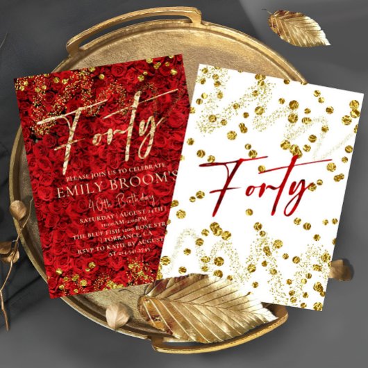 Invitation pour les 40 ans Turkish Roses