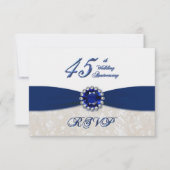 Invitation pour les 45 ans de mariage damassé (Devant)