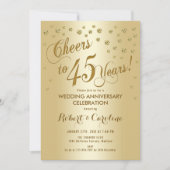 Invitation pour les 45 ans de mariage en or (Devant)