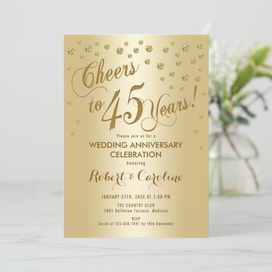 Invitation pour les 45 ans de mariage en or (Debout devant)