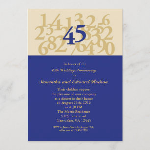 Invitation pour les 45 ans de mariage - Noces de s