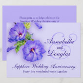 Invitation pour les 45 ans de mariage saphir (Devant / Derrière)