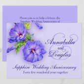Invitation pour les 45 ans de mariage saphir (Devant / Derrière)