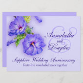 Invitation pour les 45 ans de mariage sous le sign (Devant / Derrière)