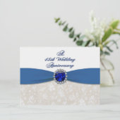 Invitation pour les 45 ans de mariage, thème damas (Debout devant)