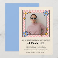 Invitation pour les 45 ans Fleurs Bleues Rétro Gro