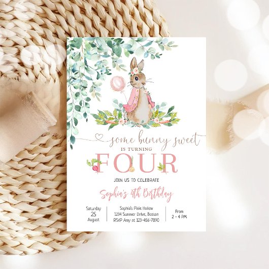 Invitation pour les 4 ans de Bunny Floral