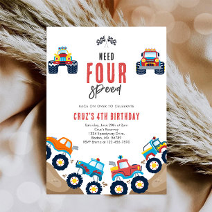 Invitation pour les 4 ans d'un garçon amateur de M