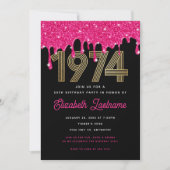 Invitation pour les 50 ans avec effet de gouttes d (Devant)