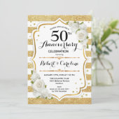 Invitation pour les 50 ans d'anniversaire - Roses (Debout devant)