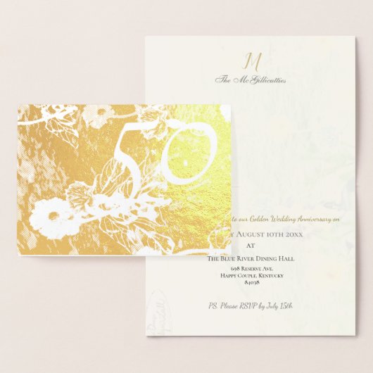 Invitation pour les 50 ans de mariage (Affichage)