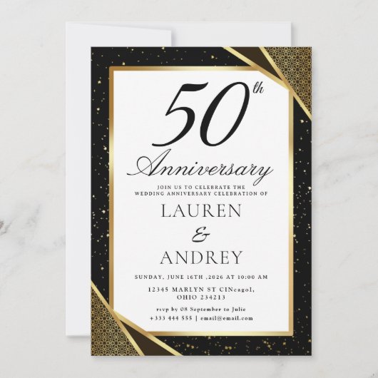 Invitation pour les 50 ans de mariage (Devant)