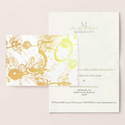Invitation pour les 50 ans de mariage (Affichage)