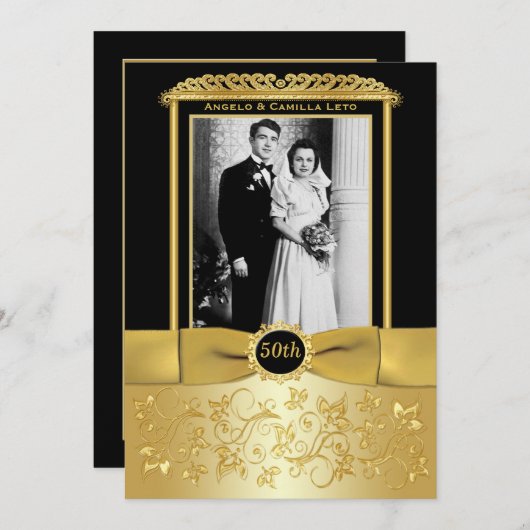 Invitation pour les 50 ans de mariage (Devant / Derrière)