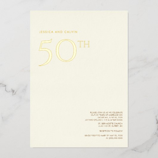 Invitation pour les 50 ans de mariage (Recto)