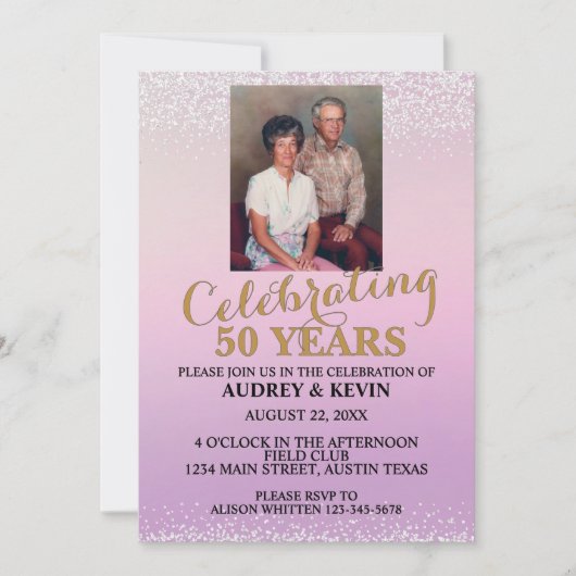 Invitation pour les 50 ans de mariage (Devant)