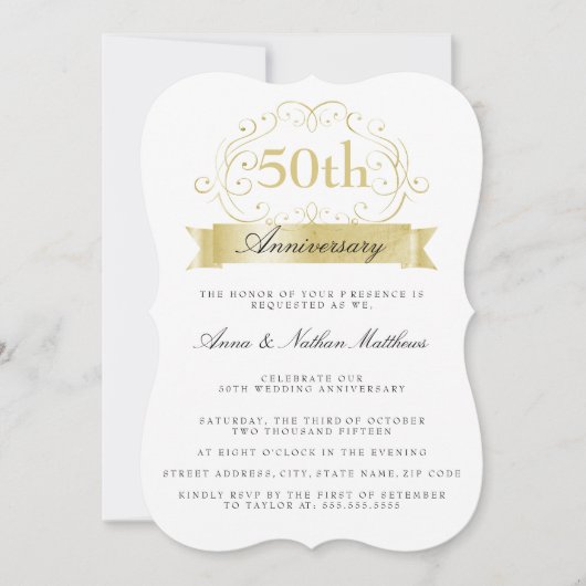 Invitation pour les 50 ans de mariage (Devant)