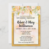 Invitation pour les 50 ans de mariage à motif flor (Devant)