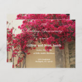 Invitation pour les 50 ans de mariage à thème flor (Devant / Derrière)