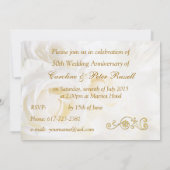 Invitation pour les 50 ans de mariage aux roses bl (Dos)