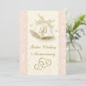 Invitation pour les 50 ans de mariage avec cloches (Debout devant)