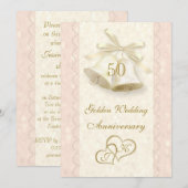 Invitation pour les 50 ans de mariage avec cloches (Devant / Derrière)