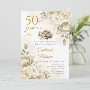 Invitation pour les 50 ans de mariage avec des ann