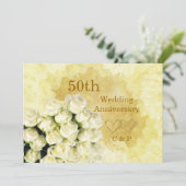 Invitation pour les 50 ans de mariage avec des ros (Debout devant)