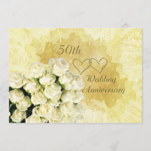 Invitation pour les 50 ans de mariage avec des ros