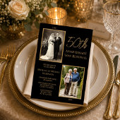 Invitation pour les 50 ans de mariage Black Gold
