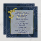 Invitation pour les 50 ans de mariage Bleu & Or (Devant / Derrière)