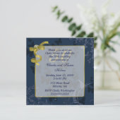 Invitation pour les 50 ans de mariage Bleu & Or (Debout devant)
