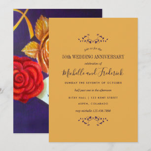 Invitation pour les 50 ans de mariage Cadeau Rose 
