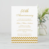 Invitation pour les 50 ans de mariage Chevron Or (Debout devant)