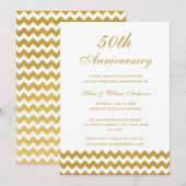 Invitation pour les 50 ans de mariage Chevron Or (Devant / Derrière)