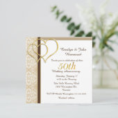 Invitation pour les 50 ans de mariage Cœurs d'Or (Debout devant)