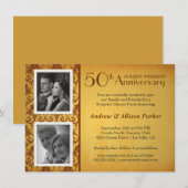 Invitation pour les 50 ans de mariage Damassé 2 Ph (Devant / Derrière)