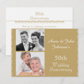 Invitation pour les 50 ans de mariage de mariage d (Devant / Derrière)