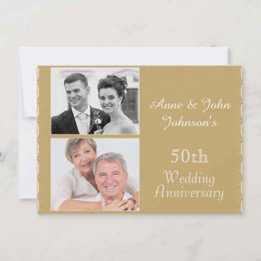 Invitation pour les 50 ans de mariage de mariage d (Devant)
