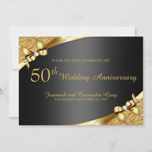 Invitation pour les 50 ans de mariage de mariage e (Devant)