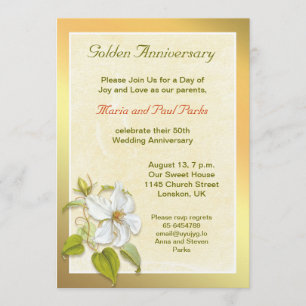Invitation pour les 50 ans de mariage d'or