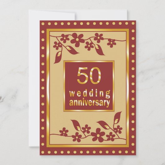 Invitation pour les 50 ans de mariage d'or (Devant)