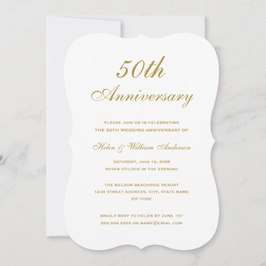 Invitation pour les 50 ans de mariage d'or (Devant)